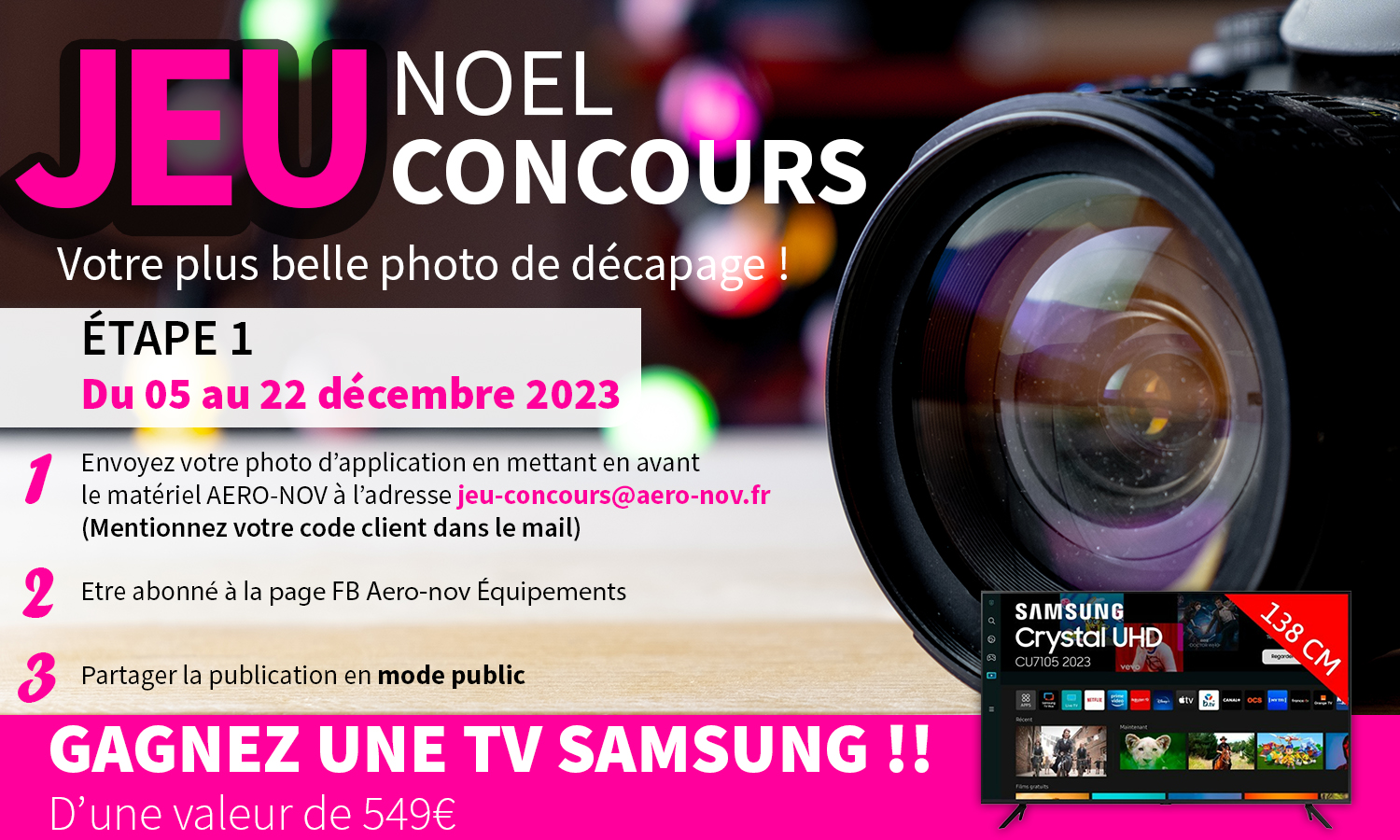 Jeu concours de noël 2023 - Gagnez 1 TV Samsung !