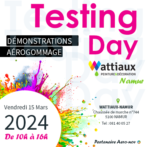 Démonstration d'Aérogommage - Testing Day avec Wattiaux Namur