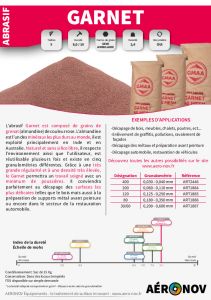 Abrasif GARNET pour le dcapage par arogommage